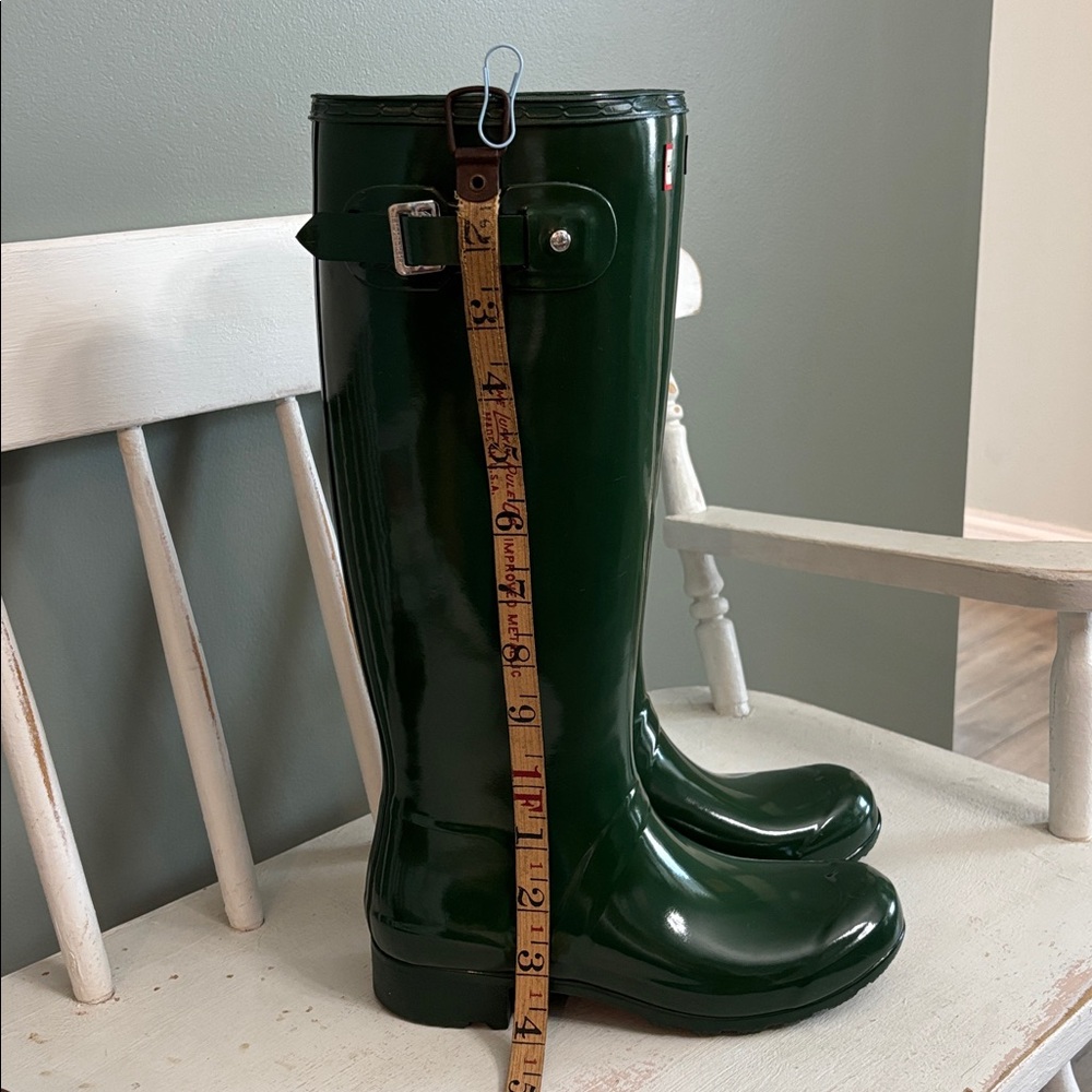 Hunter Dark Green Glossy Rain Boots - Picture 6 of 6